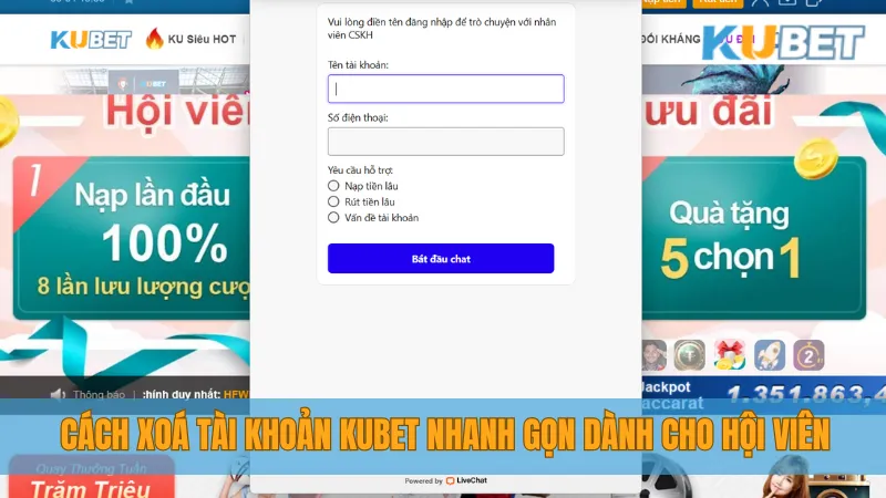 Cách Xóa Tài Khoản KUBET