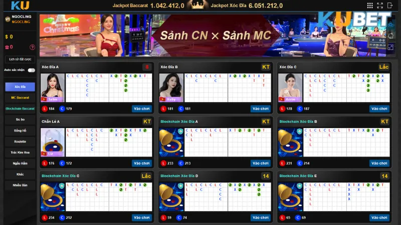 Những tựa game hấp dẫn có tại sảnh KU Casino