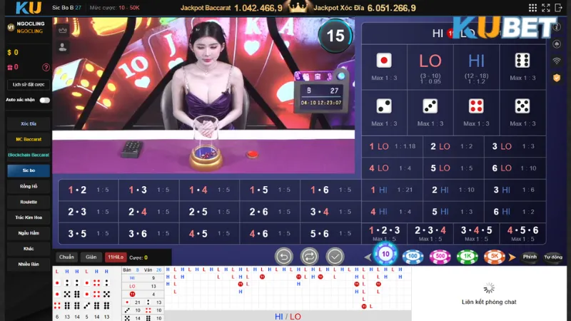 Các cửa cược Tài Xỉu tại KUBET