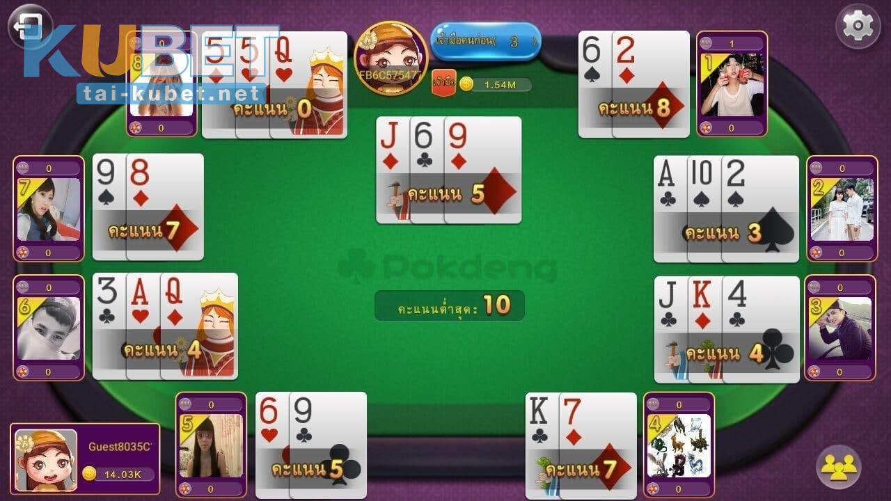 Sắp xếp thứ tự bài Pokdeng